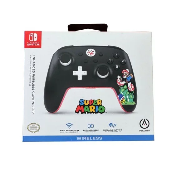 NINTENDO SWITCH Power A Enhanced Wireless Controller Super Mario Mayhem Like New - Picture 1 of 7